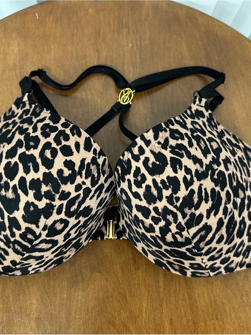 Victoria's Secret So Obsessed Leopard Print Push-Up front clasp Bra 38D
